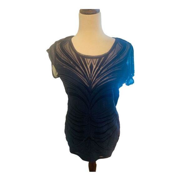 INC Black Embroidered Designer Top - Picture 3 of 8